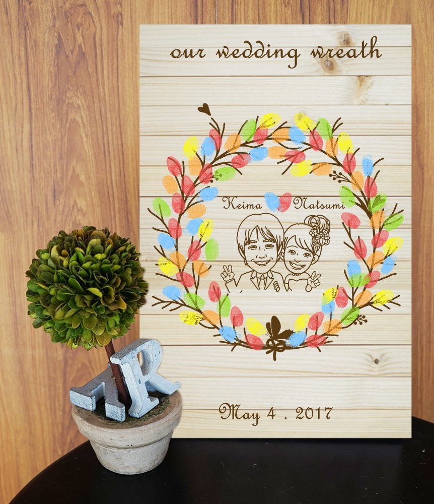 A3サイズ　似顔絵・木のウェディングリース　100~115名様対応