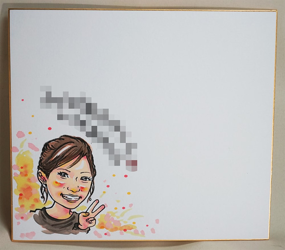 寄せ書きが出来る似顔絵色紙＊１名様 プレゼント、ギフトに 3枚目の画像