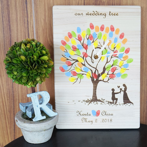 ウェディングツリー時計・A4サイズ♪ウェルカムボードに、結婚式の