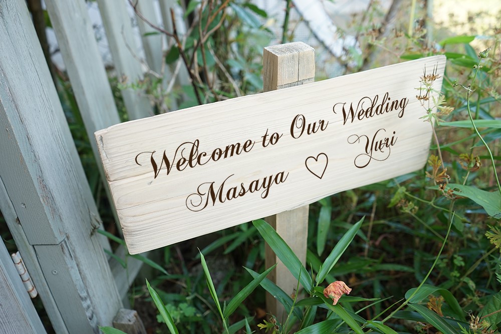 ＜Lサイズ＞可愛いウェディングサイン♡海外風挙式に♪ガーデンウェディングに♪木の看板♪