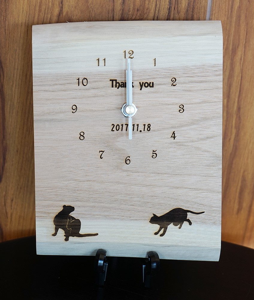 天然木のほっこり時計♪