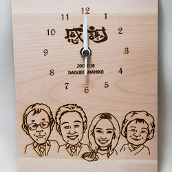 由天然木材製成的溫暖的漫畫時鐘♪ 第8張的照片
