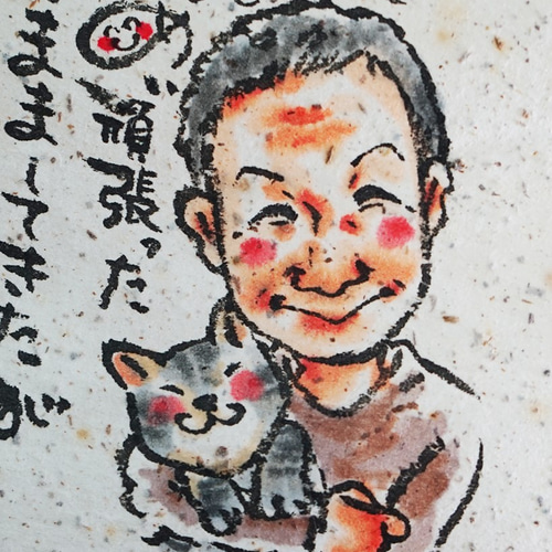 寄せ書き用手描き似顔絵、木製額付き・Mサイズ☆サンクスボードに