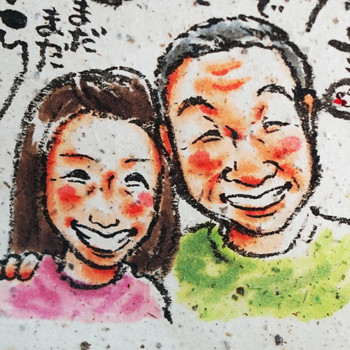 寄せ書き用手描き似顔絵、木製額付き・Mサイズ☆サンクスボードに