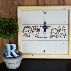 木製方形時鐘（方形時鐘）帶有漫畫♪也在歡迎板上♪ 第7張的照片