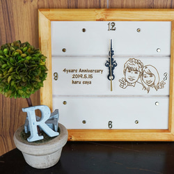 木製方形時鐘（方形時鐘）帶有漫畫♪也在歡迎板上♪ 第8張的照片