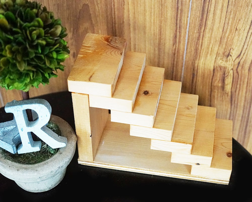 【古道具】木製 階段 オブジェ 古道具】木製 階段 オブジェ