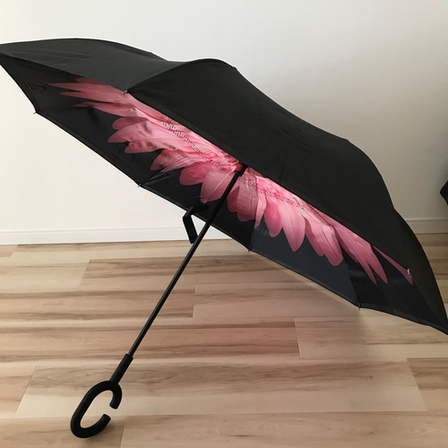 SALE】逆さに開く 逆さ傘 花柄 ピンク1 傘 日傘 雨傘 長傘 晴雨兼用