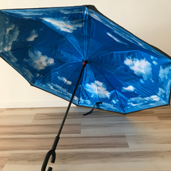 逆さに開く 逆さ傘 花柄 青空2 傘 日傘 雨傘 長傘 晴雨兼用 おしゃれ UVカット 1枚目の画像
