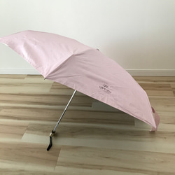 折り畳み傘 日傘 晴雨兼用 ライトピンク 軽量 雨傘 傘 UVカット おりたたみ傘 UPF50＋ 2枚目の画像