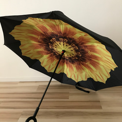 SALE】逆さに開く 逆さ傘 花柄 花/黄色 傘 日傘 雨傘 長傘 晴雨