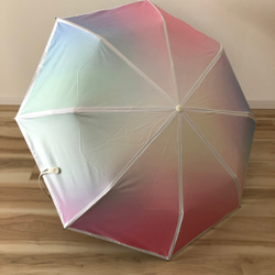 日傘 雨傘 折りたたみ傘 晴雨兼用 UVカット 紫外線対策 虹 レインボー A1 1枚目の画像
