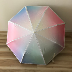 日傘 雨傘 折りたたみ傘 晴雨兼用 UVカット 紫外線対策 虹 レインボー A1 3枚目の画像