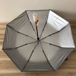 日傘 雨傘 折りたたみ傘 晴雨兼用 ワンタッチ自動開閉 UVカット 森の夕焼け グラデーション A4 3枚目の画像