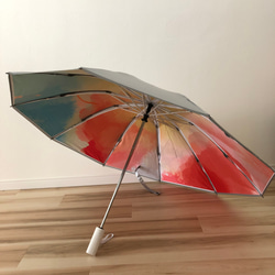 日傘 雨傘 折りたたみ傘 逆さ傘 晴雨兼用 ワンタッチ自動開閉 UVカット 虹 グラデーション B1 1枚目の画像
