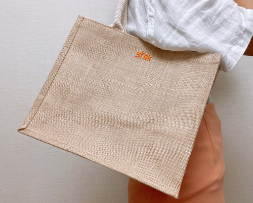 B5ジュートバッグ♡ロゴ♡オーダー可能 トートバッグ shik