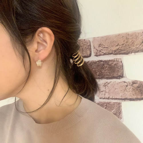 キラキラ✨ プレシャスオパール さざれ フープピアス k16gp ピアス 
