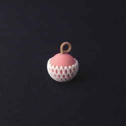 贈答用なピアス【kanomi/かのみ】#手染め #桃 #3dプリントアクセサリー 4枚目の画像