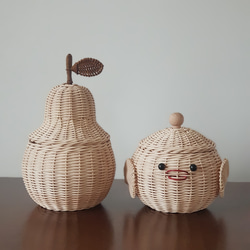 ラタンの小物入れ「りんご」 フリーボックス・小物入れ ai