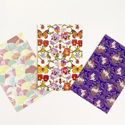 ちょっぴり懐かしい花柄のがまぐちポーチ　ピンク×ブラウン 3枚目の画像