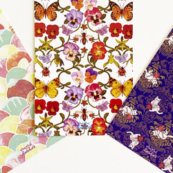 ちょっぴり懐かしい花柄のがまぐちポーチ　ピンク×ブラウン 4枚目の画像