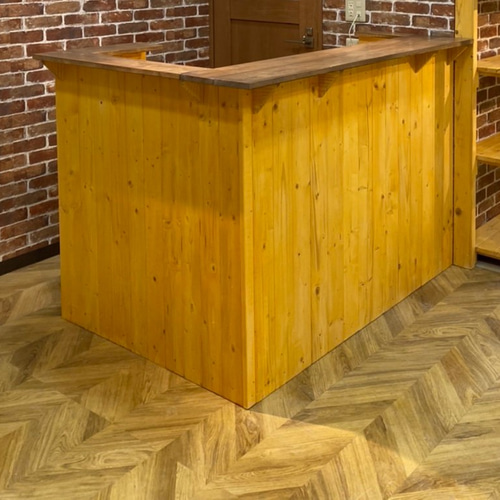 L字レジカウンター L字】カウンター レジ 正面幅120✖︎高さ100✖︎奥行き45センチ サイド