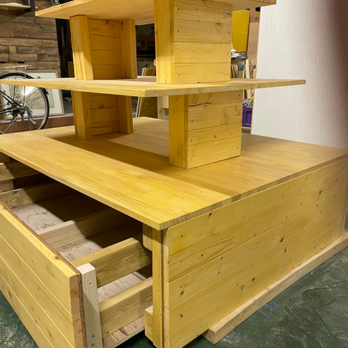 送料込み！ワイン木箱什器ディスプレイラック 店舗什器 陳列棚 ウォールシェルフ・壁面什器 店舗用ディスプレイラック 木製棚でワイン