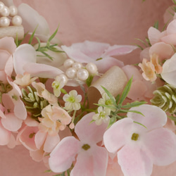 SALE! Light Pink elegance アーティフィシャルフラワーリース、雛祭り、春のリース 3枚目の画像