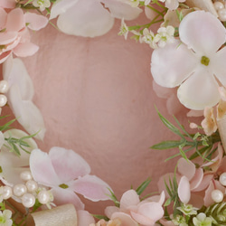 SALE! Light Pink elegance アーティフィシャルフラワーリース、雛祭り、春のリース 6枚目の画像