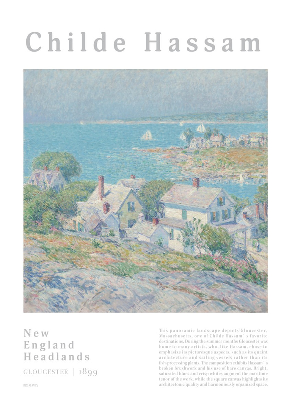 ニューイングランド岬 | AP010 | 名画デザインポスター チャイルド・ハッサム 4枚目の画像