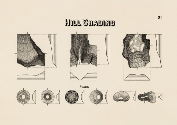 地図記号E | AP083 | アートポスター ヴィンテージグラッフィック モノトーン レトロ 山 4枚目の画像