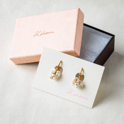 14kgf*淡水パールのソフトタッチクリップイヤリング <Geppaku earrings> 1枚目の画像