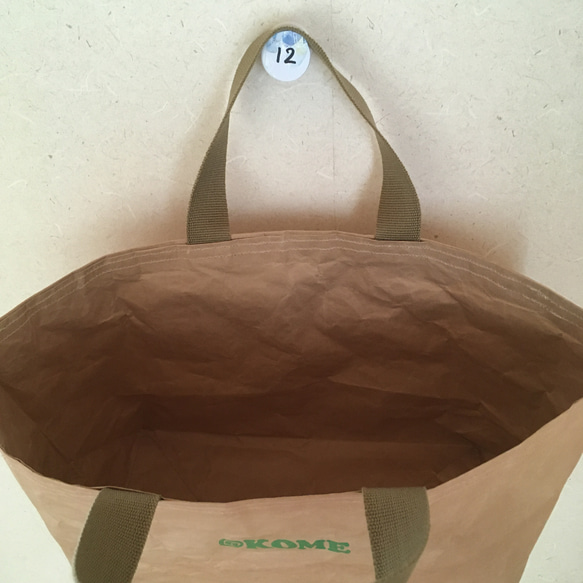 12、米袋トートバッグ大、柿渋、@KOME 4枚目の画像