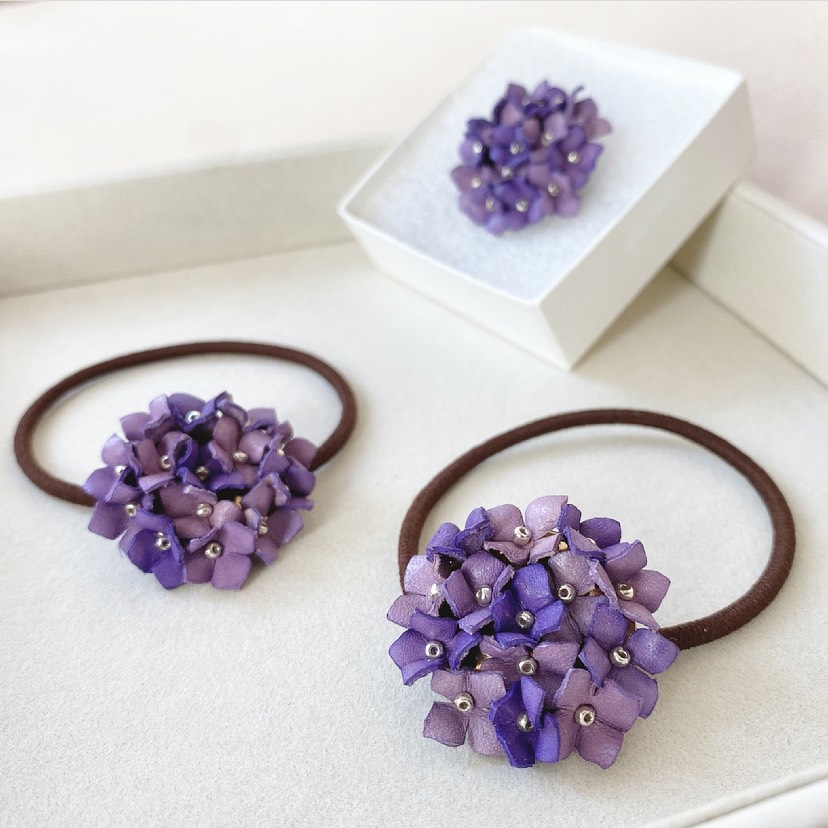 new！！紫陽花メッセージヘアゴム各￥1280