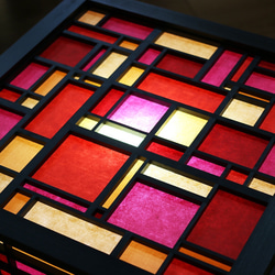 机型四角柱多彩色格子行灯（細胞） 2枚目の画像