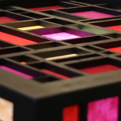 机型四角柱多彩色格子行灯（細胞） 3枚目の画像