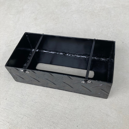 ティッシュBOX 縞板 縞鋼板 インダストリアル 工業系 男前雑貨