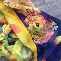 獨家設計 ~ Afternoon Tea Pure Silk Scarf ~ 100%全絲小動物下午茶圍巾 第7張的照片