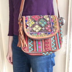 カラフルなエスニック刺繡ベルトサイドバッグ 10枚目の画像