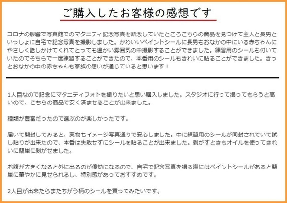 マタニティフォトシール ベリーペイント ボディペイント タトゥーシール 練習用シール付 送料無料 F 6枚目の画像