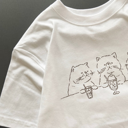 再販開始「憧れのクリームソーダ」手描きデザイン半袖Tシャツ　カラー/ホワイト（5.6oz）Mサイズ 5枚目の画像