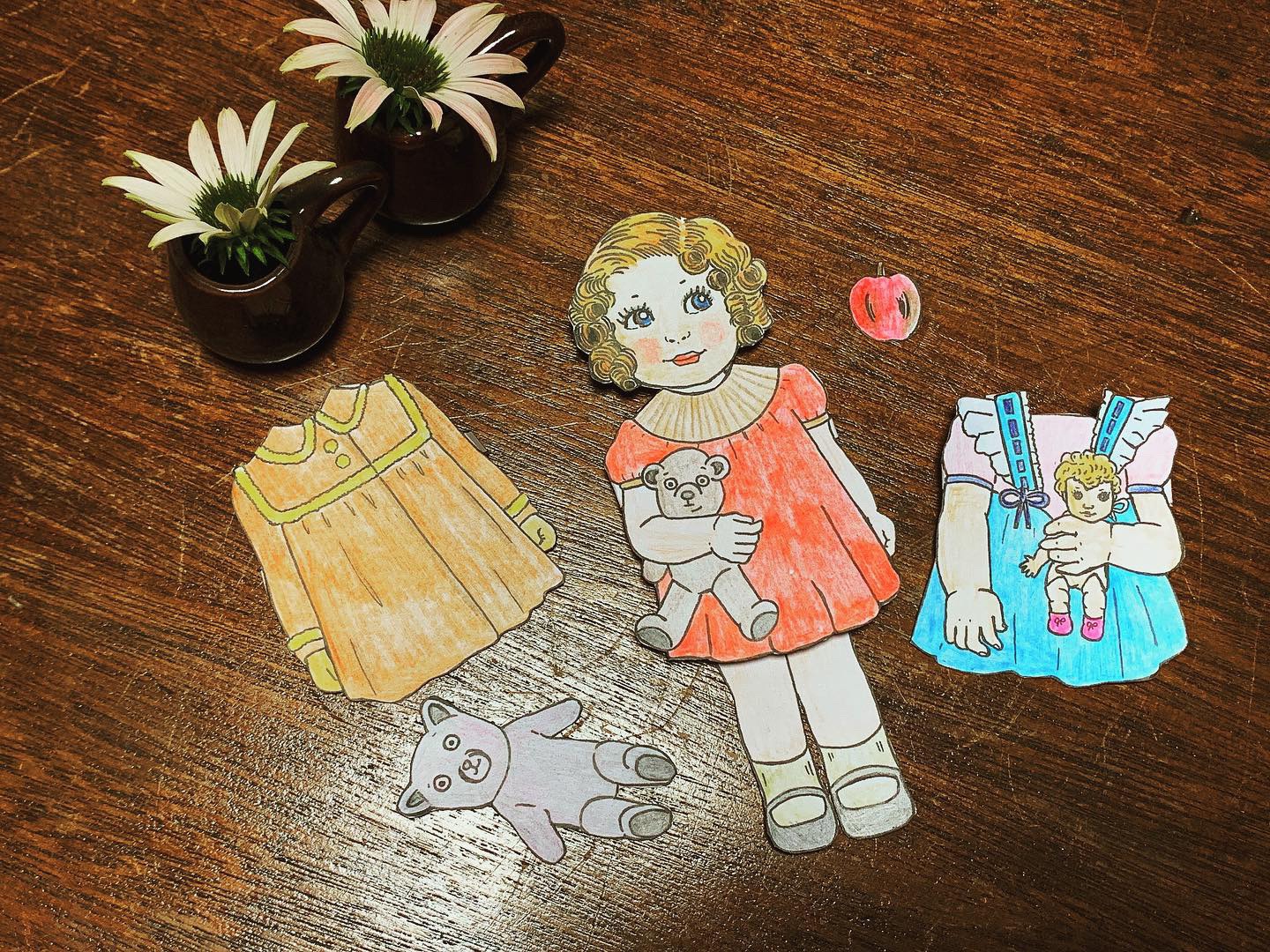 大量　紙物　昭和30～40年代　紙玩具　きせかえ　メンコ　うつし絵　包装紙