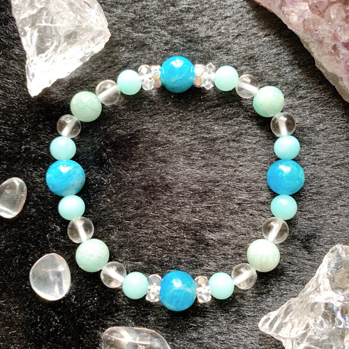 送料無料＊幸せを呼ぶ組み合わせアパタイトとアマゾナイト