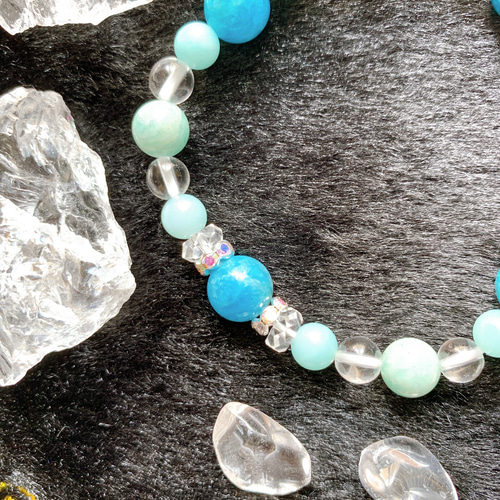 送料無料＊幸せを呼ぶ組み合わせアパタイトとアマゾナイト