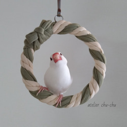 マシュロール《ピスタチオ》Mサイズ 手作り ブランコ セキセイインコ