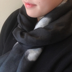 黒色の大人カジュアル♡スカーフ(麻) 1枚目の画像