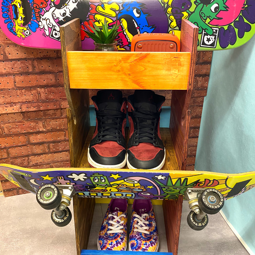 使い方は自由！スニーカースケボーラック 靴箱・下駄箱・シューズ