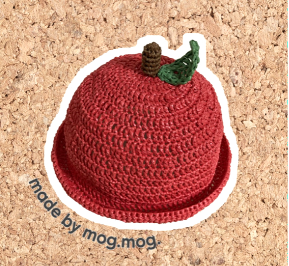 麦わら帽子のりんご帽子 1枚目の画像
