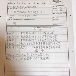 【3日前後】履歴書 代筆 2枚目の画像