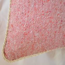 モロッコ製クッションカバー【中材付き】/ピンク/上質手織りコットンブランケット 2枚目の画像
